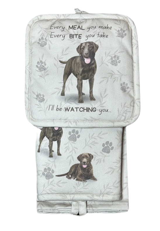 E&S Pets - Labrador Chocolate - 3 Piece Kitchen Set - 311-22