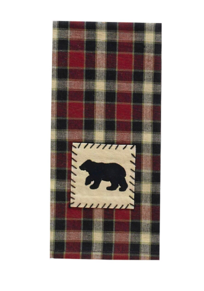 Park Designs - Concord Black Bear Applique Dishtowel - 393-19B