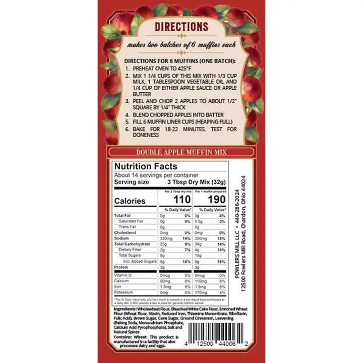 Fowler's Mill - Double Apple Muffin Mix 16 oz